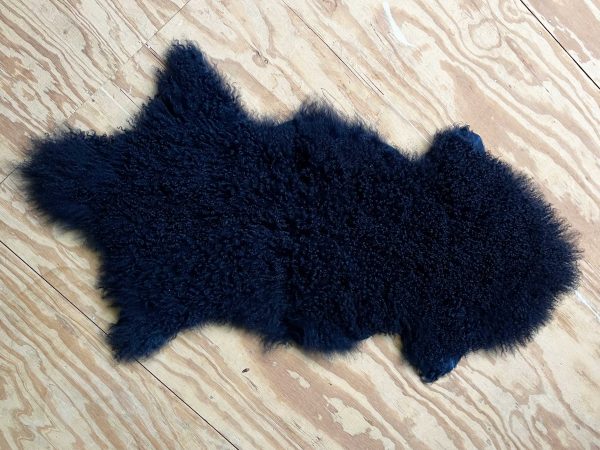 Schapenvacht krul geverfd donkerblauw - 15