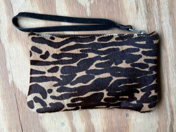 Koeienhuid clutch zebra zwart bruin - 68
