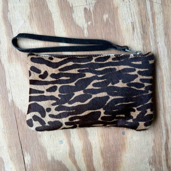 Koeienhuid clutch zebra zwart bruin - 68