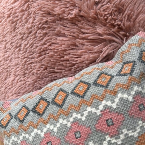 Kussen roze/oranje patroon - Afbeelding 3