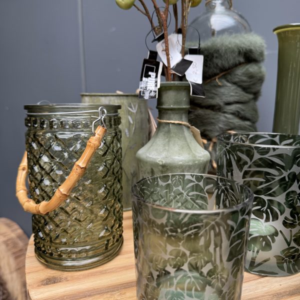 Windlicht groen bamboe - Afbeelding 2